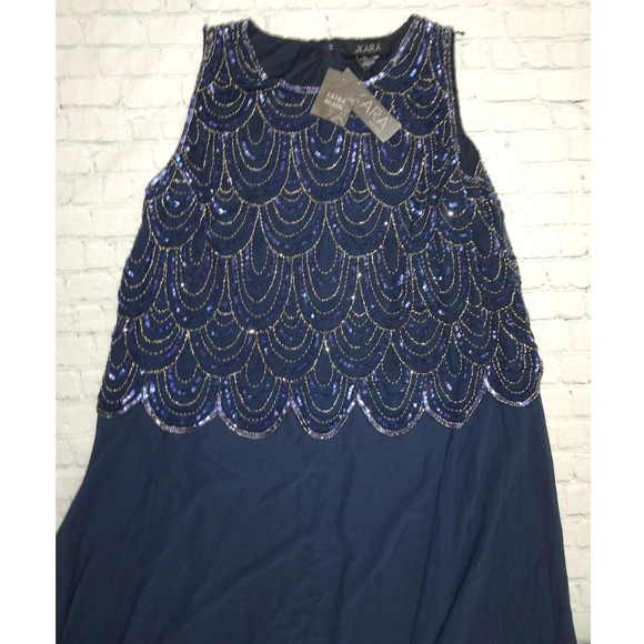 J Kara Dresses & Skirts - J Kara Navy Sequin Pop Over Dress no scarf, NWT, Sz 24W
